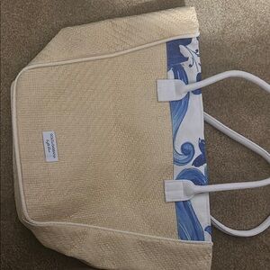 Dolce & Gabbana Tan and Blue Structured Tote